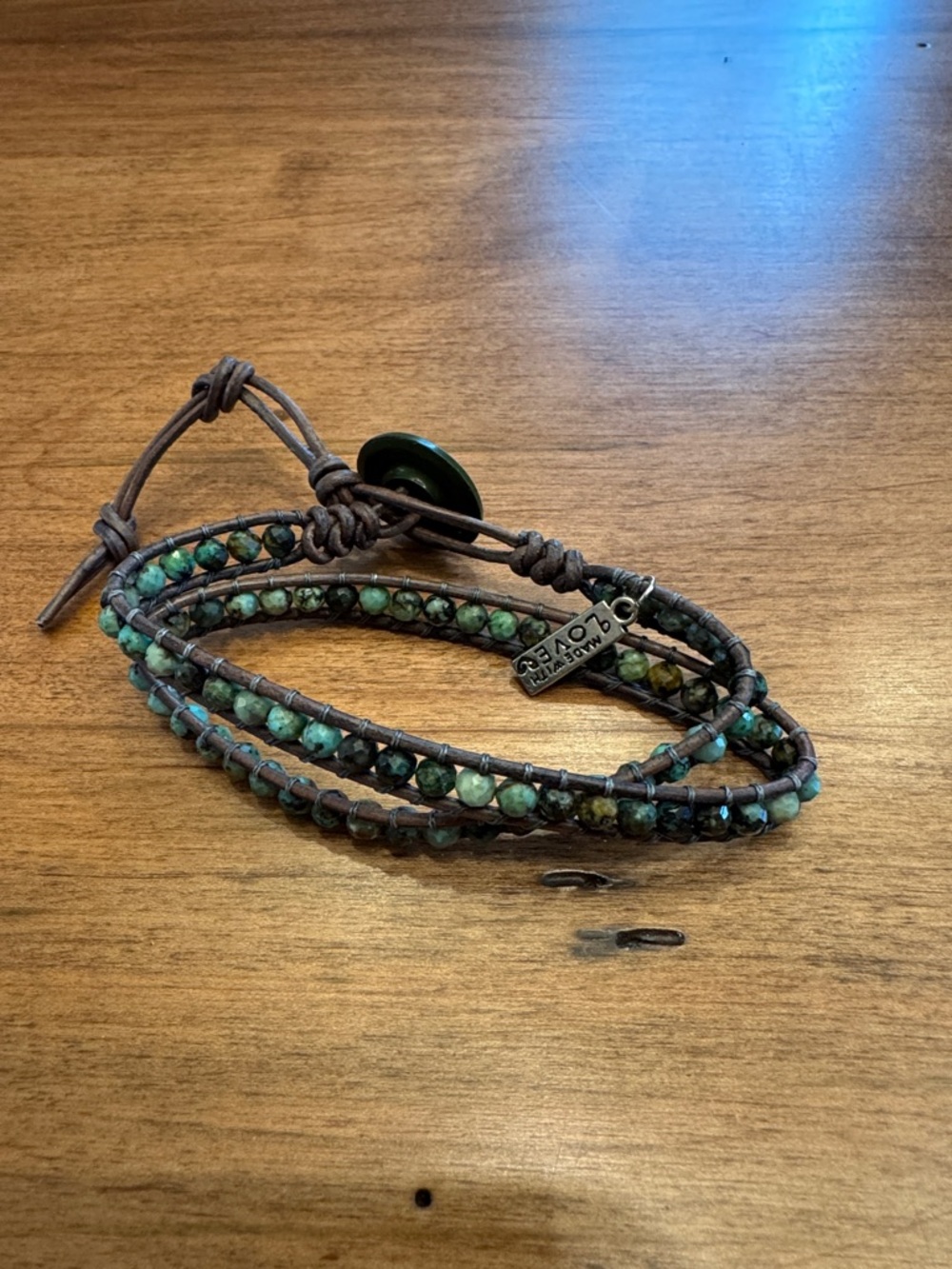Turquoise Leather Wrap Bracelet